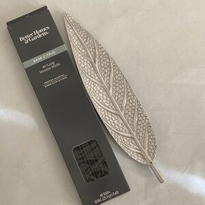 Better Homes & Gardens Leaf Incense ash Holder w/sage citrus 40 incense sticks